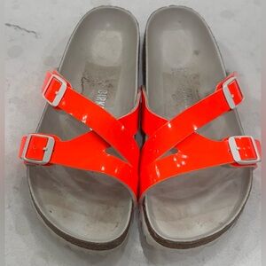 Birkenstock (39/8-8.5) Yao Balance neon orange sandals